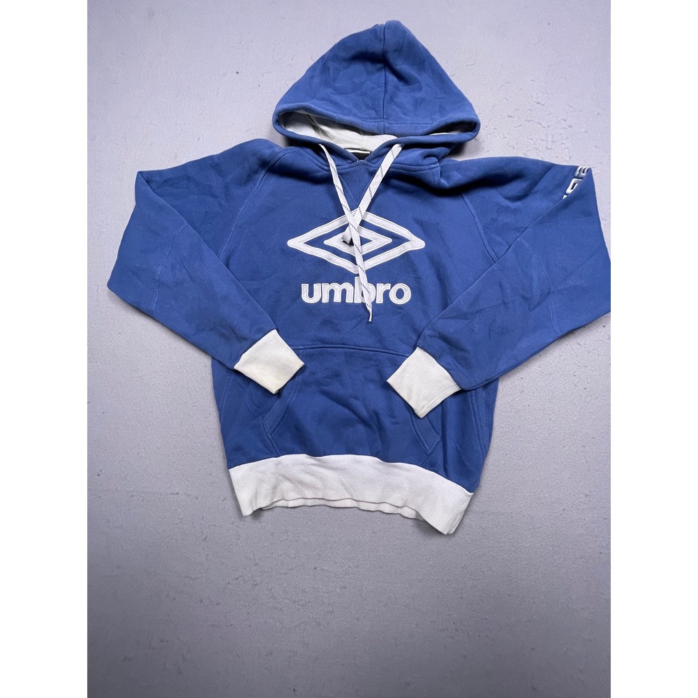 Umbro Hoodie Sweatshirt Cotton Blend Blue White Small Mens‎